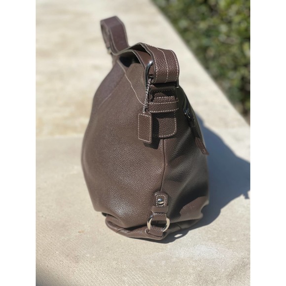 Coach Pebbled Leather Dark Brown Cross Body/Shoulder Bag - Picture 3 of 8